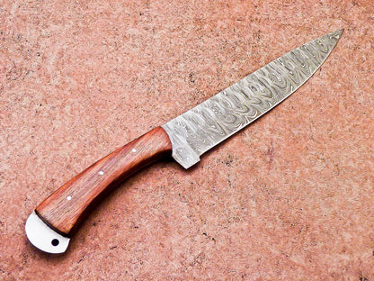 12" Handmade Damascus Steel Chef Knife – Professional Kitchen Knife with Wood Handle