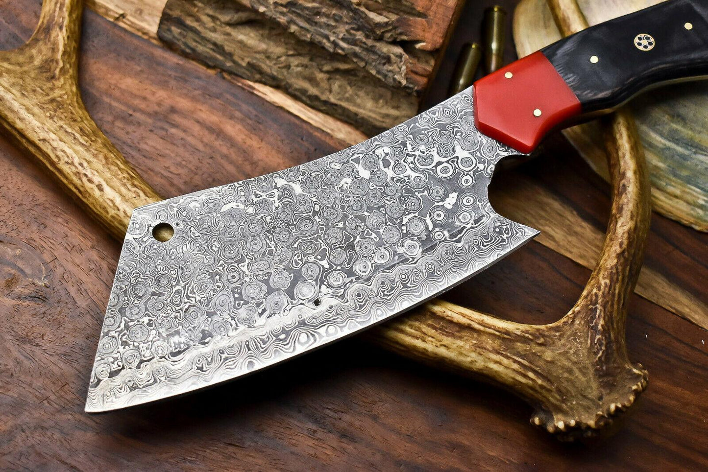 Custom Hand Made Damascus Steel Chef Chopper Knife – Full Tang Kitchen Knife