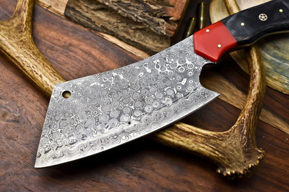 Custom Hand Made Damascus Steel Chef Chopper Knife – Full Tang Kitchen Knife