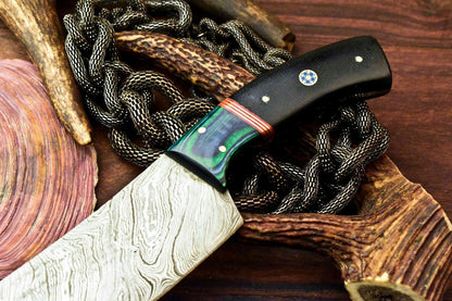 Custom Handmade Damascus Steel Chef Knife – 11.75" Full Tang Blade with Micarta Handle