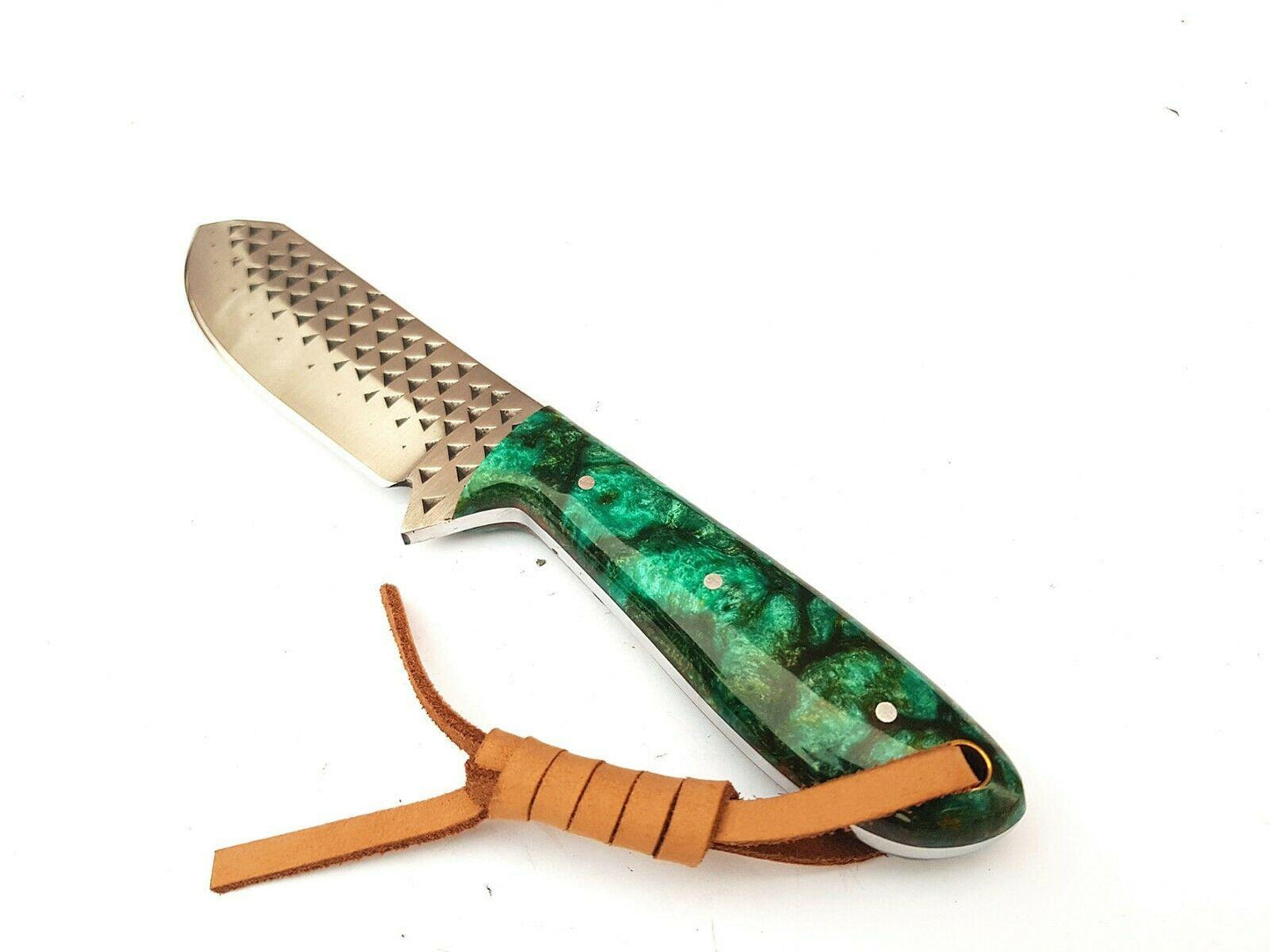 Handmade Horse File Steel Cowboy Bull Cutter Knife with Sheath for Belt & Resin Handle