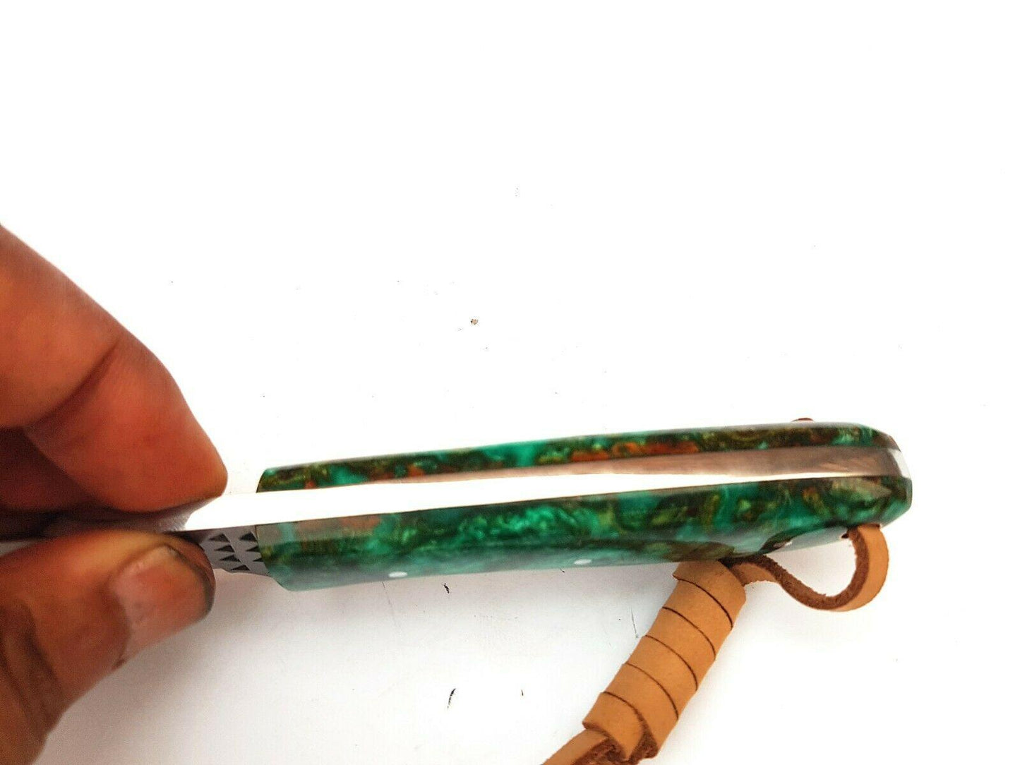 Handmade Horse File Steel Cowboy Bull Cutter Knife with Sheath for Belt & Resin Handle