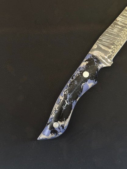 13" Damascus Fillet Knife Handmade Custom Fillet Knife with Resin Handle