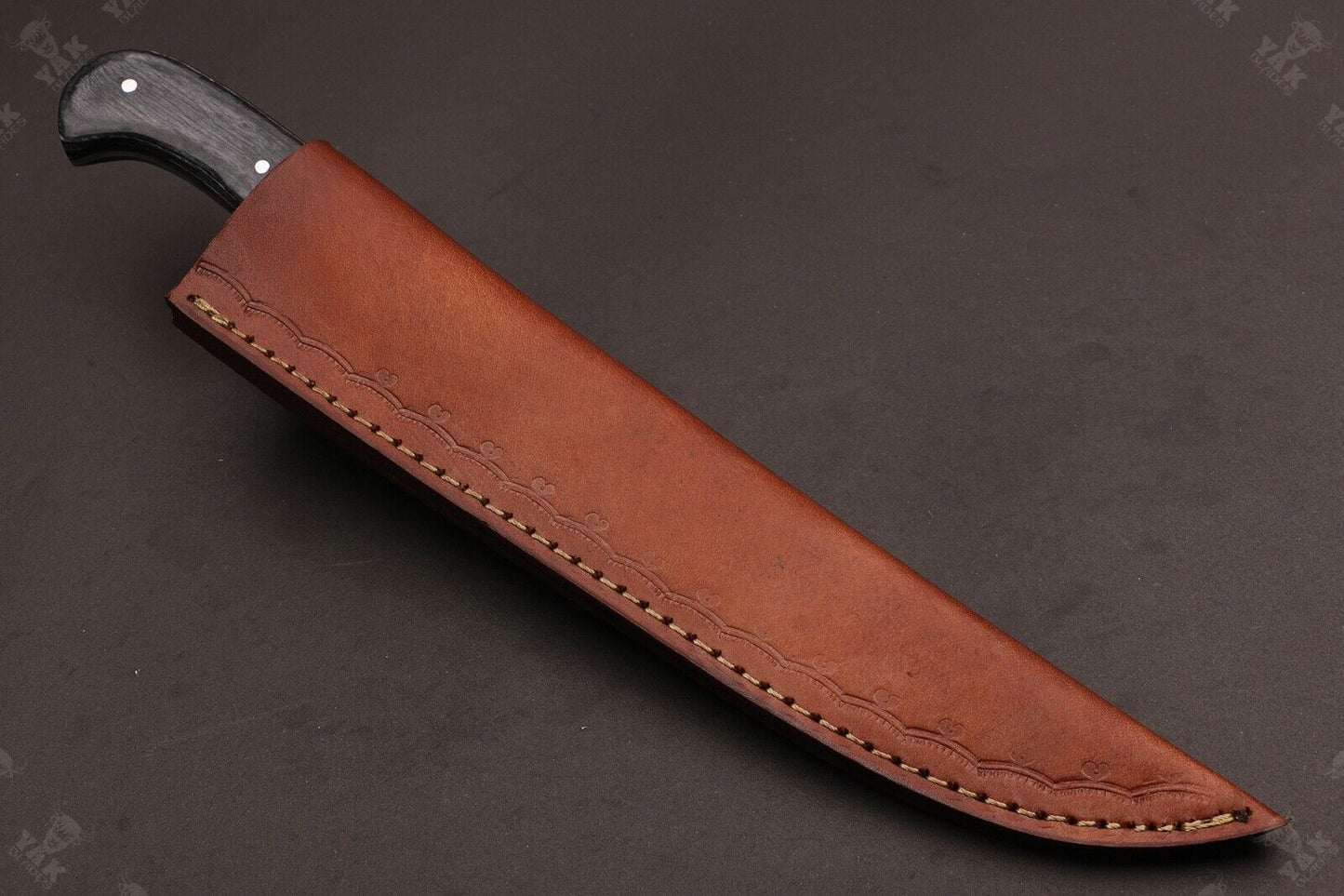 12" Custom Hand Forged Damascus Fillet Knife Custom Fillet Knife With Leather Sheath