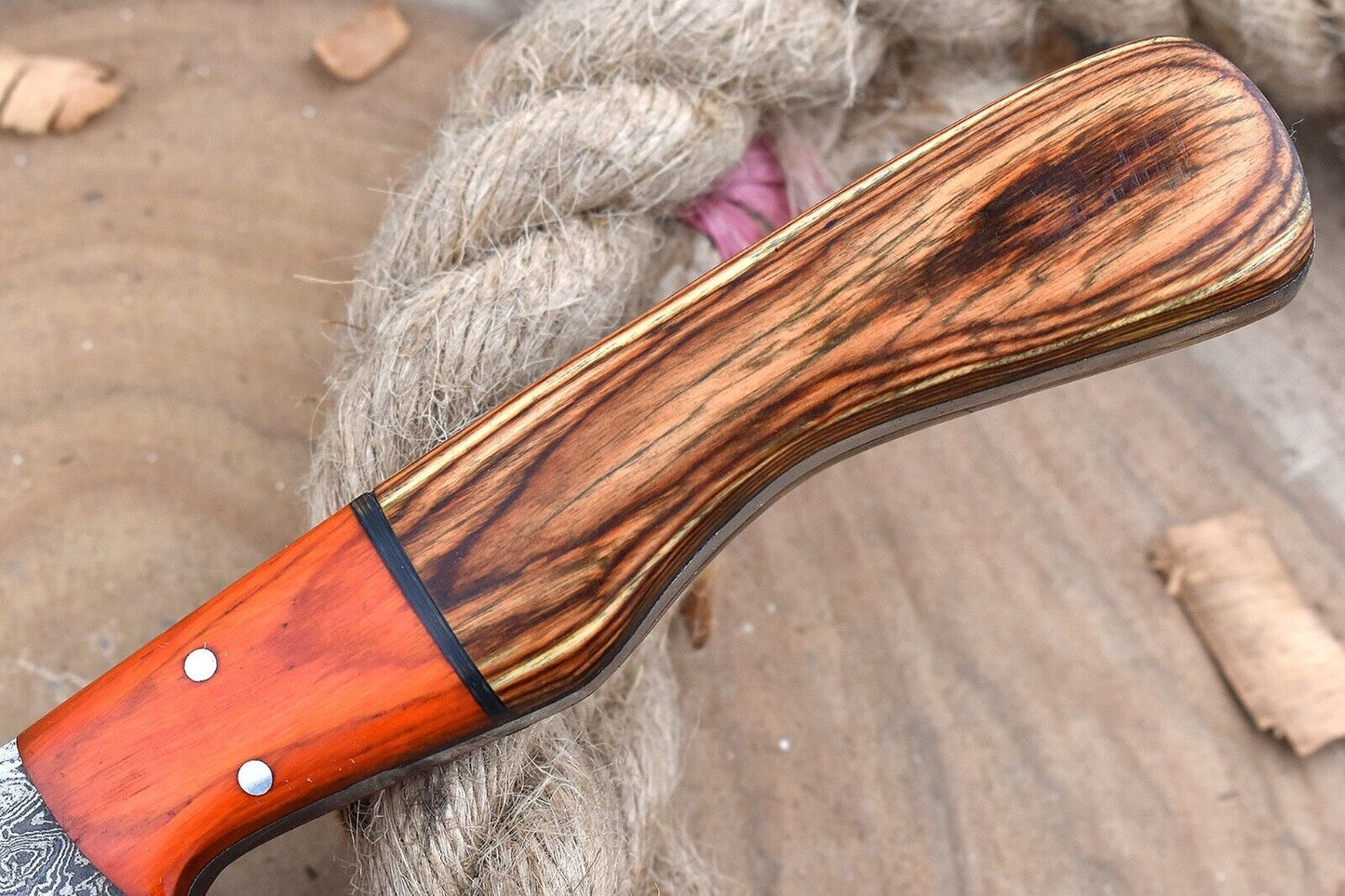 Custom Handmade Damascus Steel Chef Knife – 11" Kitchen Knife with 6" Blade & Dollar Sheet Handle