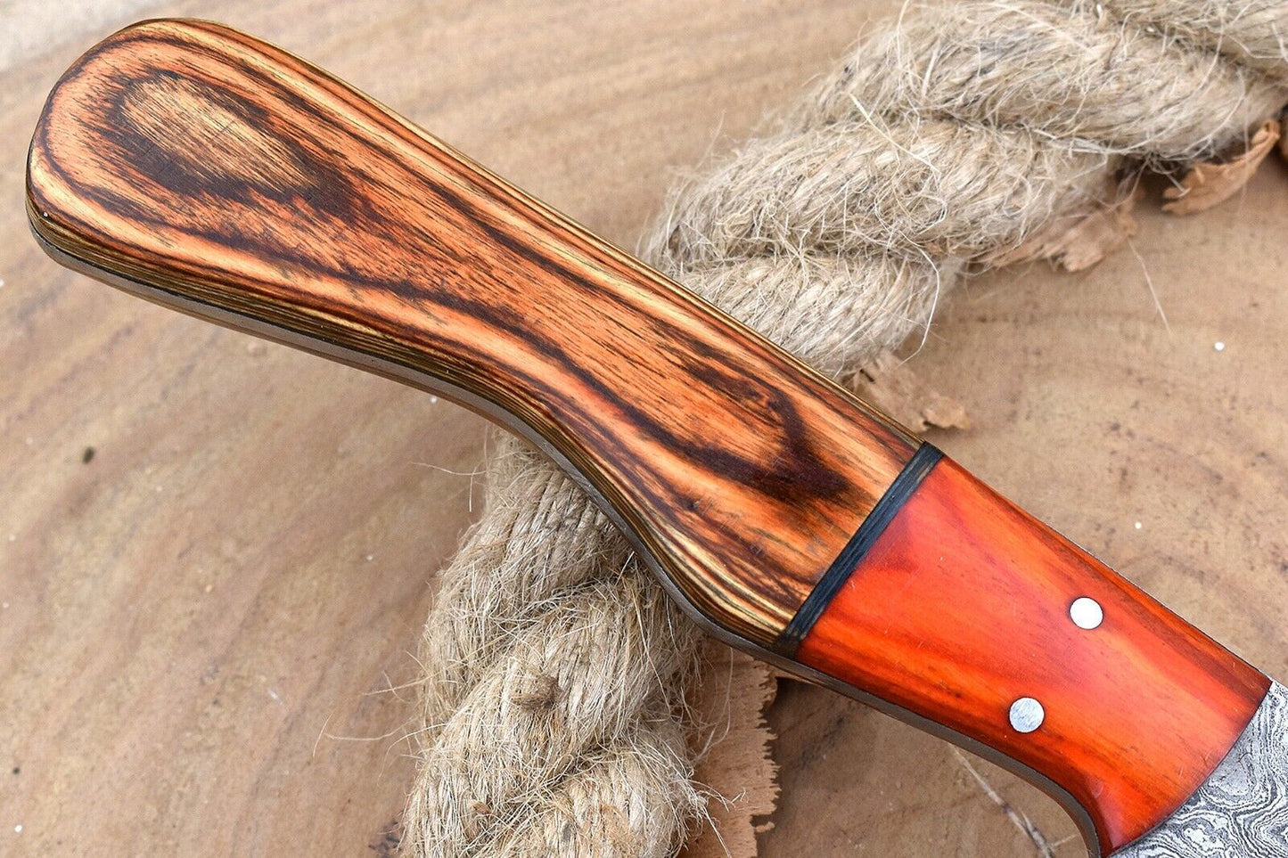 Custom Handmade Damascus Steel Chef Knife – 11" Kitchen Knife with 6" Blade & Dollar Sheet Handle