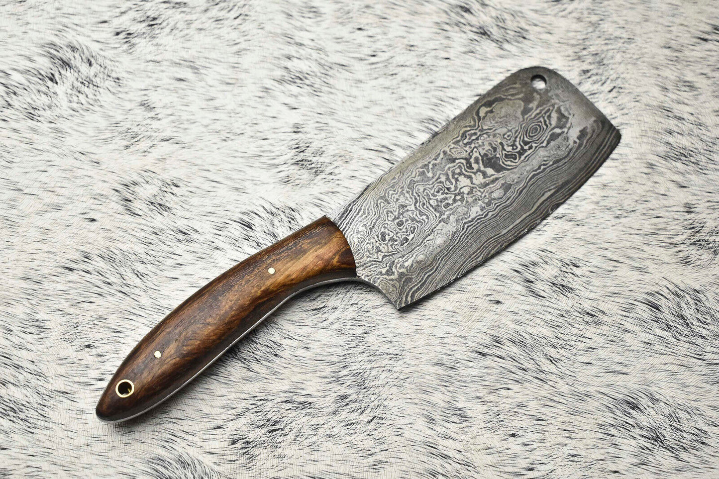 Handmade Damascus Steel Chef Knife – Full Tang Custom Sport Knife with Leather Sheath