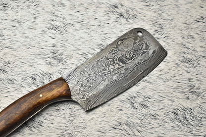 Handmade Damascus Steel Chef Knife – Full Tang Custom Sport Knife with Leather Sheath