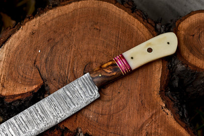12" Handmade Damascus Steel Chef Knife – Full Tang Kitchen Blade, Razor Sharp