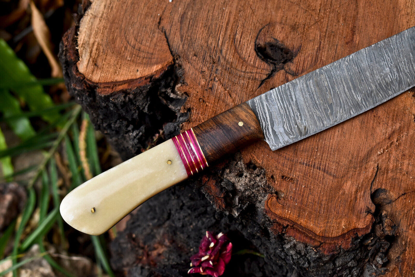 12" Handmade Damascus Steel Chef Knife – Full Tang Kitchen Blade, Razor Sharp
