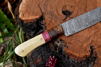 12" Handmade Damascus Steel Chef Knife – Full Tang Kitchen Blade, Razor Sharp