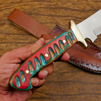 Handmade D2 Steel Full Tang Bowie Knife – 12-Inch Hunting & Outdoor Blade