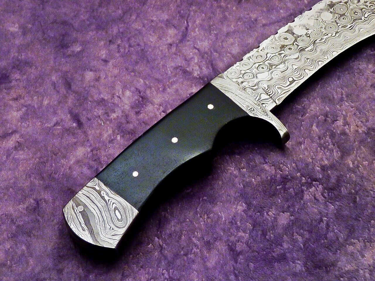 16 Inch Handmade Damascus Kukri Hunting Knife with Micarta Handle