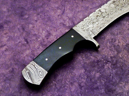 16 Inch Handmade Damascus Kukri Hunting Knife with Micarta Handle