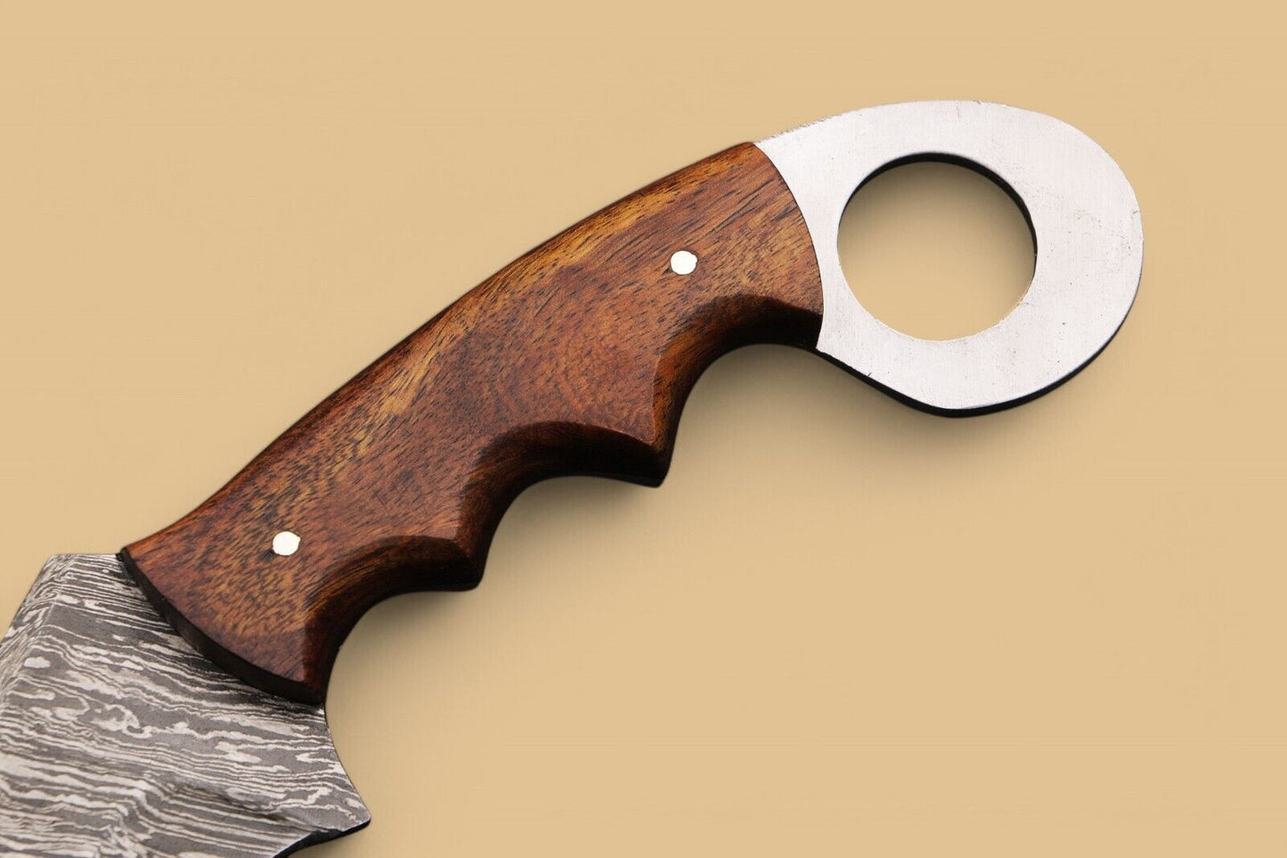 9.5” Damascus Karambit Handmade Damascus Steel Karambit Knife with Rosewood Handle