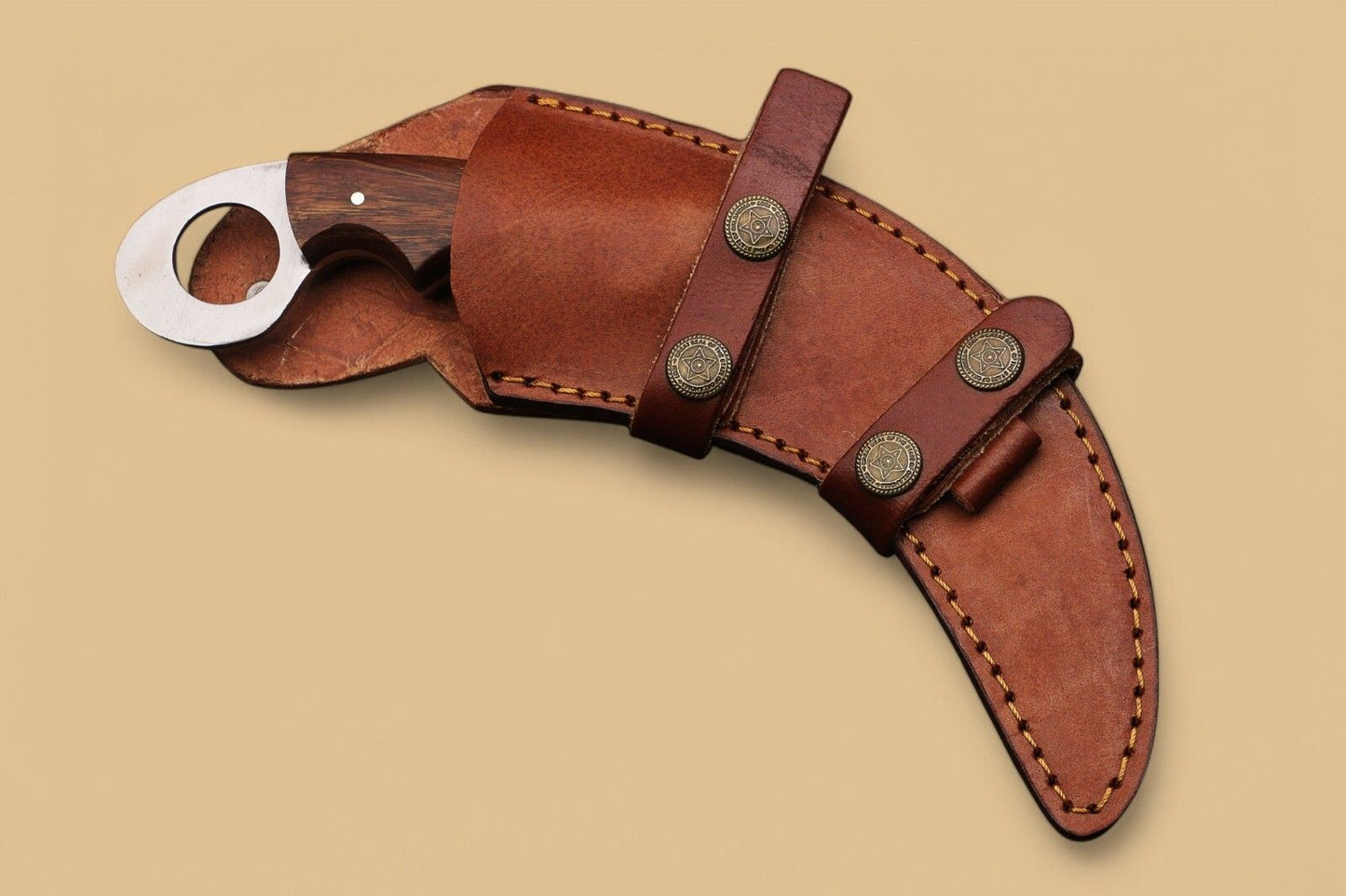 9.5” Damascus Karambit Handmade Damascus Steel Karambit Knife with Rosewood Handle