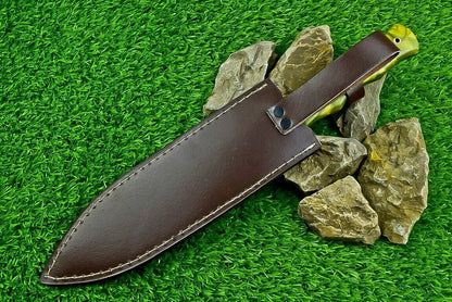 Heritage Forge 14.5 Inch Damascus Steel Hunting Dagger Bowie Knife with Resin Handle