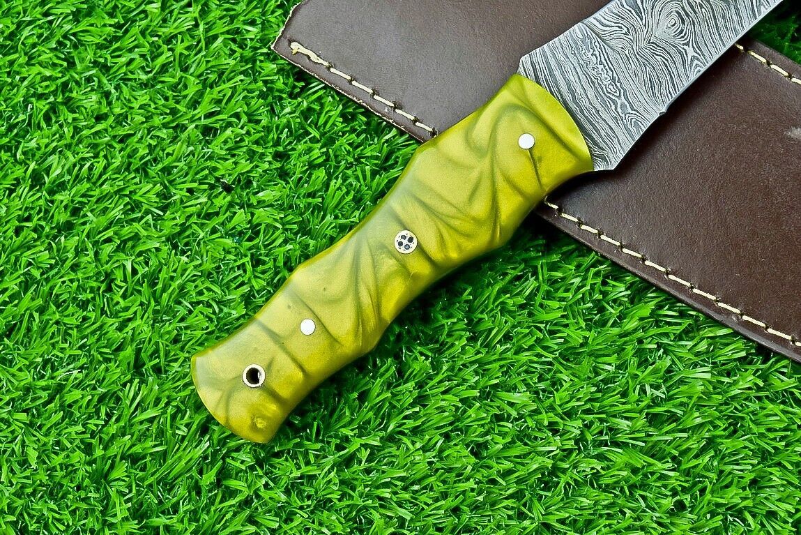 Heritage Forge 14.5 Inch Damascus Steel Hunting Dagger Bowie Knife with Resin Handle