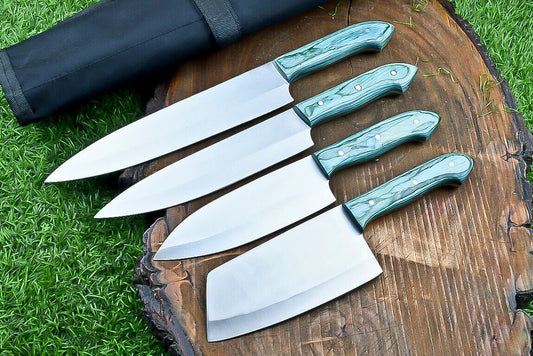 Heritage Forge 4-Piece Handmade J2 Steel Chef Knife Set