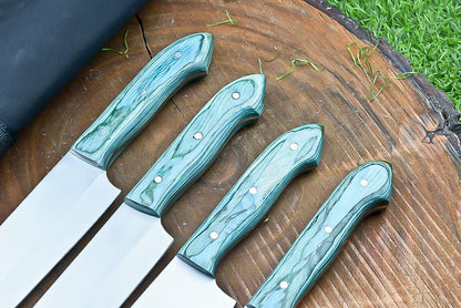 Heritage Forge 4-Piece Handmade J2 Steel Chef Knife Set