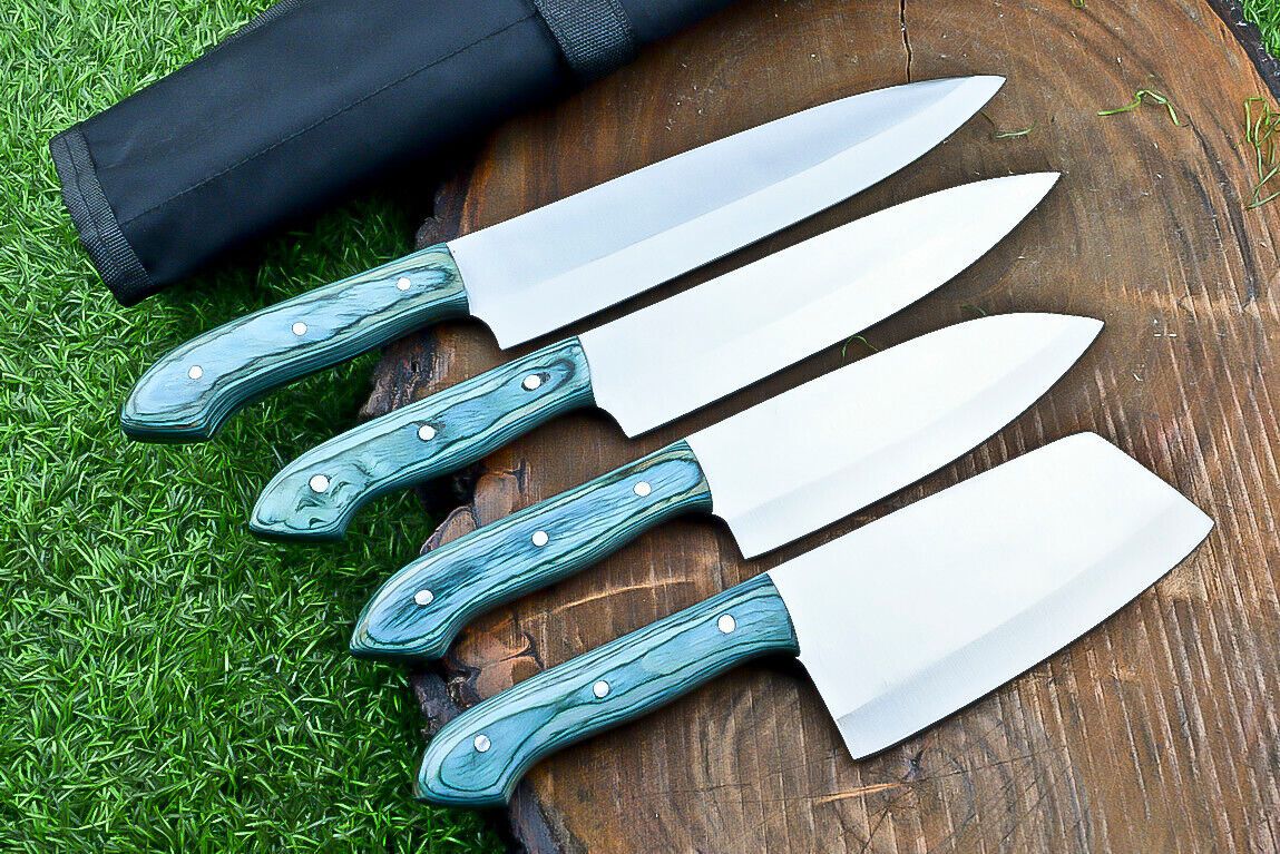 Heritage Forge 4-Piece Handmade J2 Steel Chef Knife Set