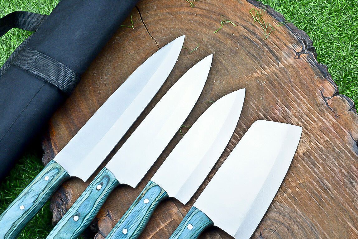 Heritage Forge 4-Piece Handmade J2 Steel Chef Knife Set