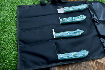 Heritage Forge 4-Piece Handmade J2 Steel Chef Knife Set