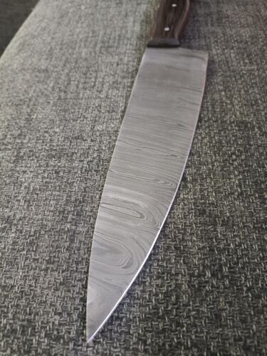 New Handmade Custom Kitchen Knife, Damascus Steel, Full Tang, Fixed Blade Chef Knife