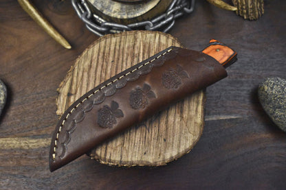Handmade Twist Damascus Skinner Knife 8" Mixed Handle EDC Outdoor Blade
