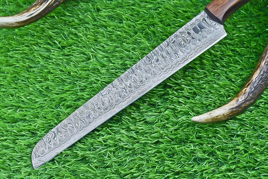 Hand Forged Damascus Steel Chef & Kitchen Knife – 14" Blade