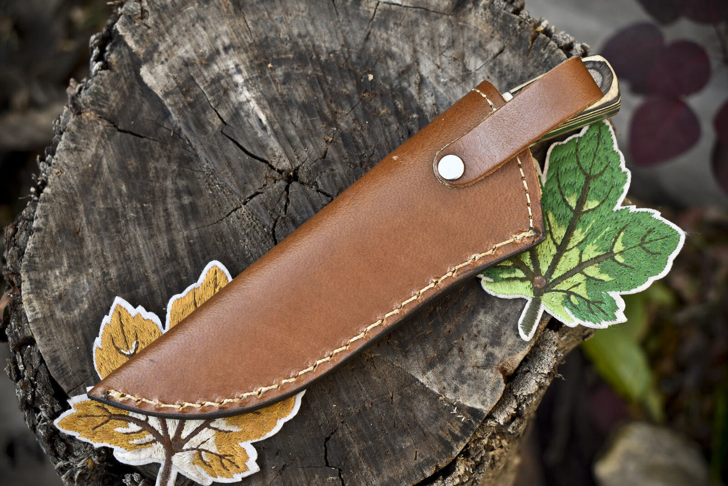 Compact Twist Damascus Skinner Knife Bone Wood Handle Micarta Bolster Gift Blade