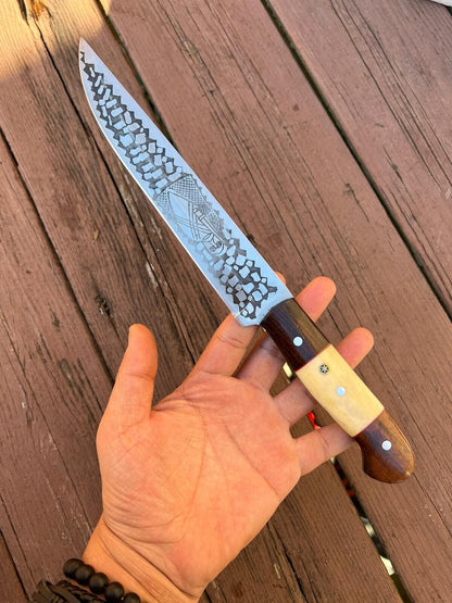 12'' Custom Handmade D2 Steel Forged Fillet Knife Sharp Fillet Knife & Fillet Knife with Sheath