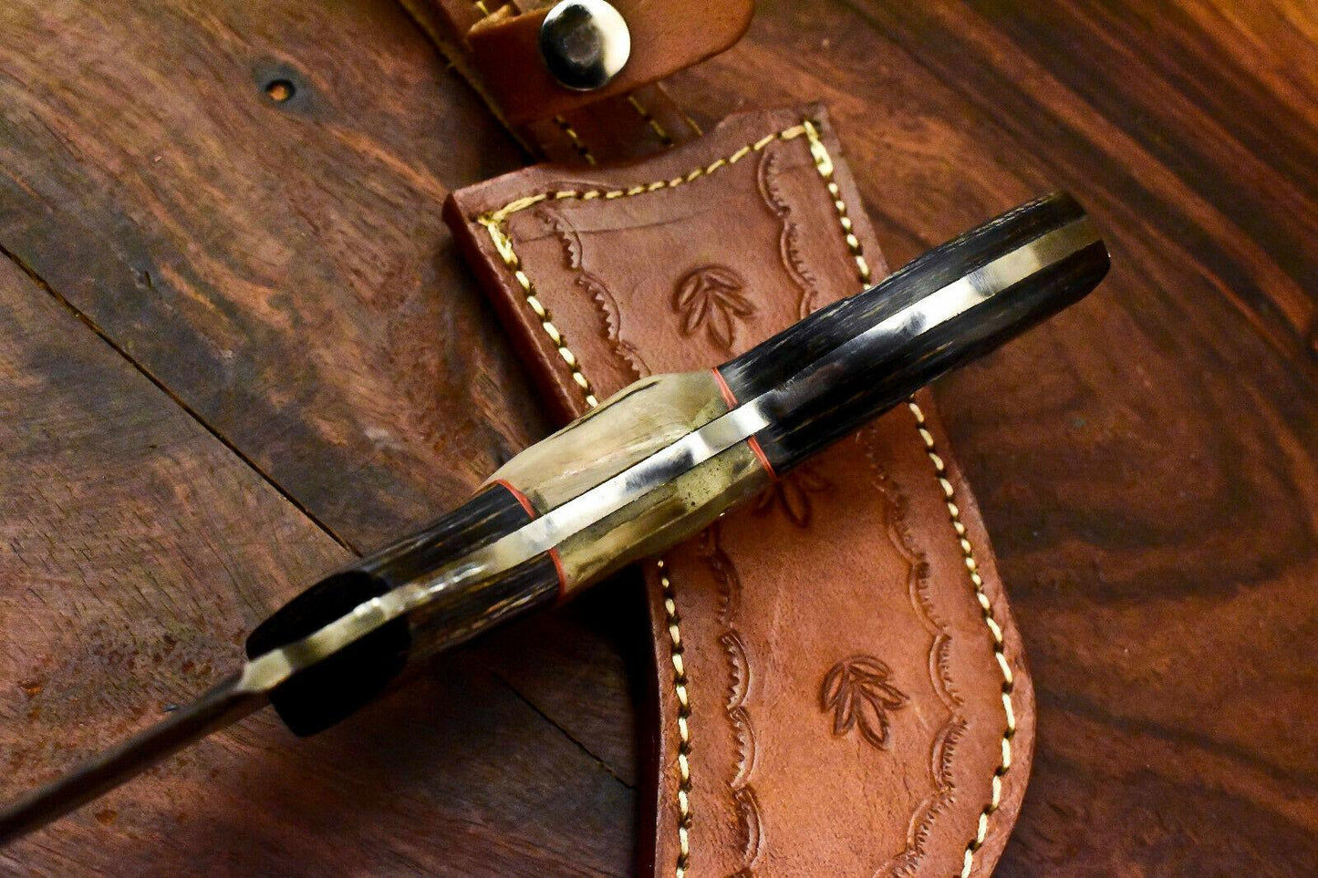 Handmade Damascus Karambit Best Karambit Damascus Steel Knife With Ram’s Horn Handle