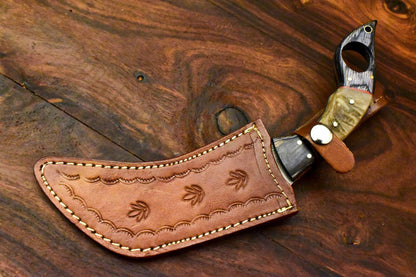 Handmade Damascus Karambit Best Karambit Damascus Steel Knife With Ram’s Horn Handle