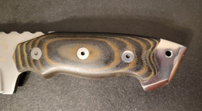 Handmade D2 Steel Hunting Bowie Knife with Micarta Handle & Leather Sheath – 11" Full Tang