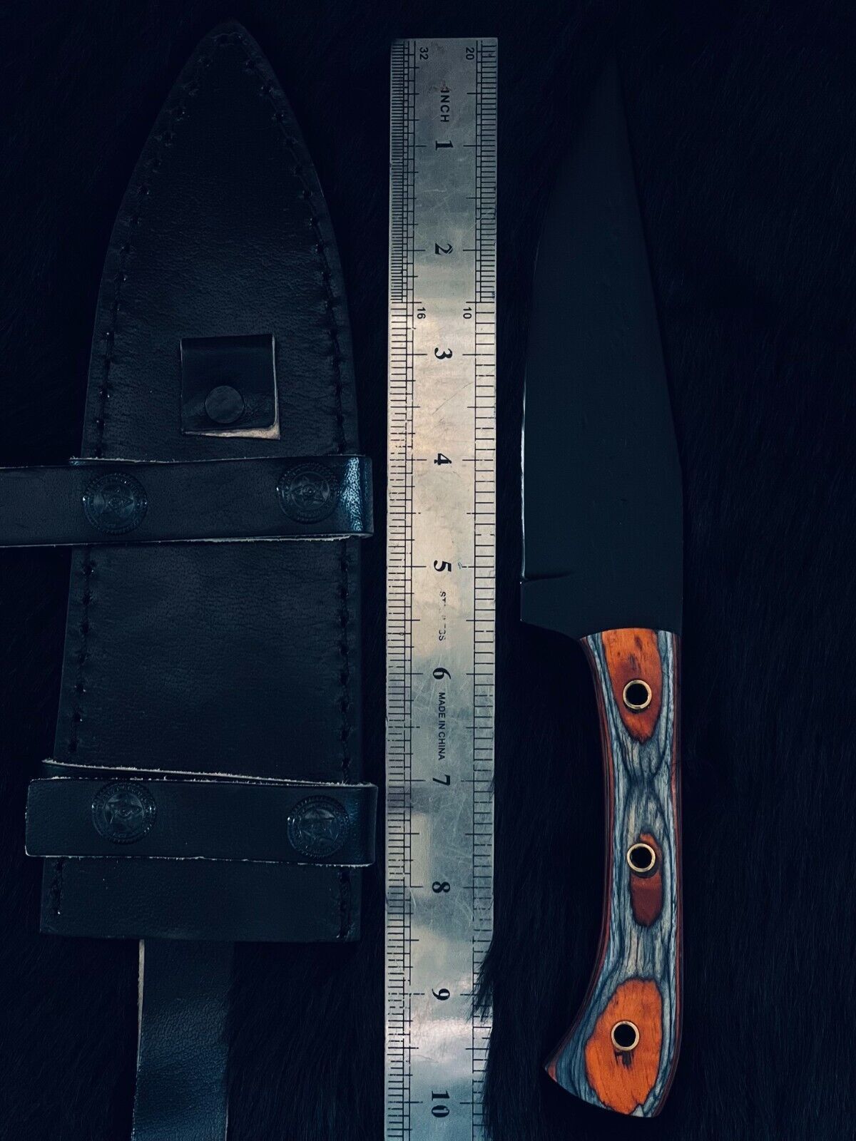 10 Inch Handmade D2 Steel Bowie Knife with Wood Handle