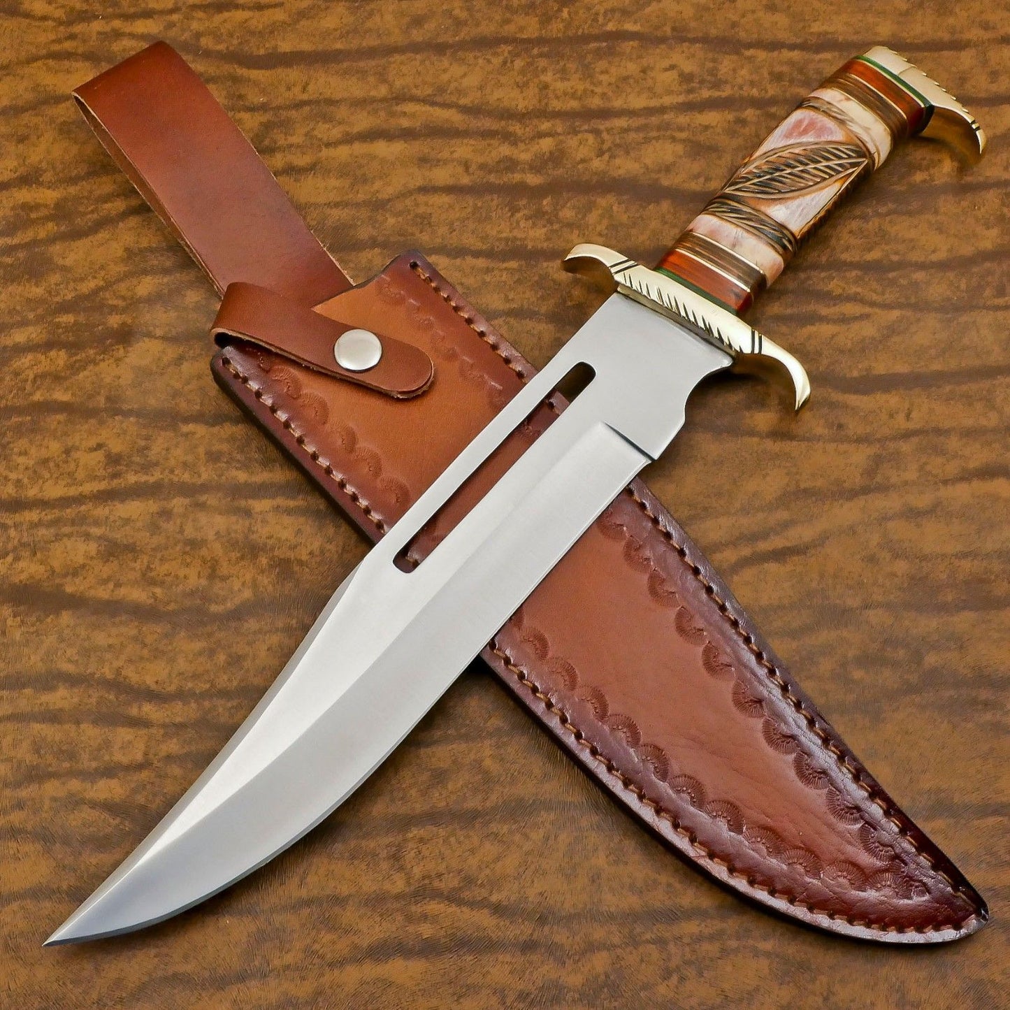 Custom Handmade D2 Steel Bowie Knife | 13" Hunting & Outdoor Fixed Blade