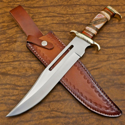 Custom Handmade D2 Steel Bowie Knife | 13" Hunting & Outdoor Fixed Blade