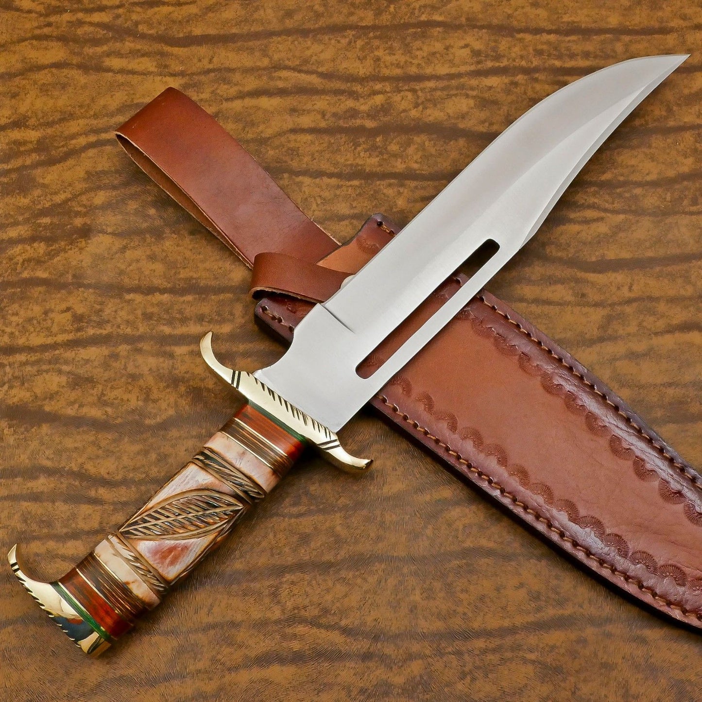 Custom Handmade D2 Steel Bowie Knife | 13" Hunting & Outdoor Fixed Blade