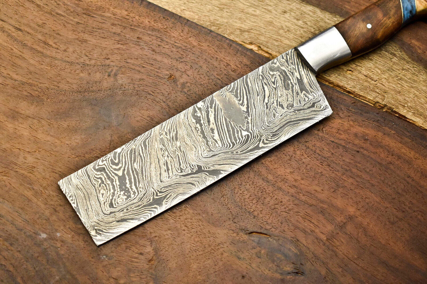 Custom Handmade Damascus Steel Blade Chef Knife – Full Tang Sport Knife with 384 Layers