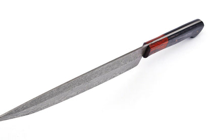 15" Handmade Damascus Steel Chef Knife – Custom Kitchen Knife with 10" Blade & Color Wood Handle