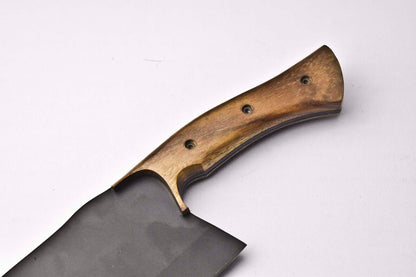Hand Forged Damascus Steel Chef Knife with Full Tang and Hard Wood Handle