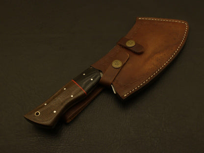 Handmade Damascus Blade Kitchen Full Tang Chef Chopper Knife with Sheath