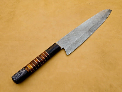 13'' Custom Handmade Chef Knife, Raindrop Pattern Damascus Steel