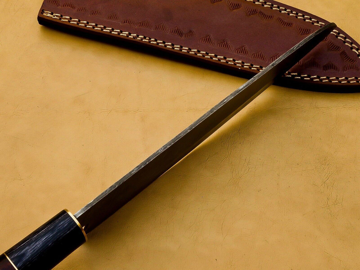 13'' Custom Handmade Chef Knife, Raindrop Pattern Damascus Steel