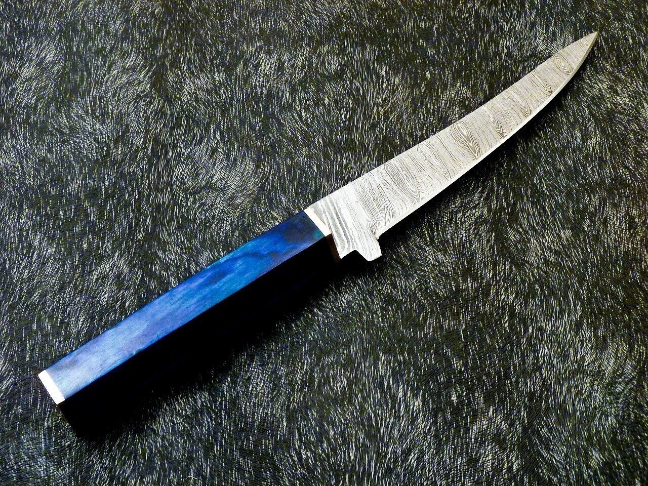12" Handmade Damascus Steel Chef Knife – Custom Forged Kitchen Knife with Hardwood Handle and Brass Bolster