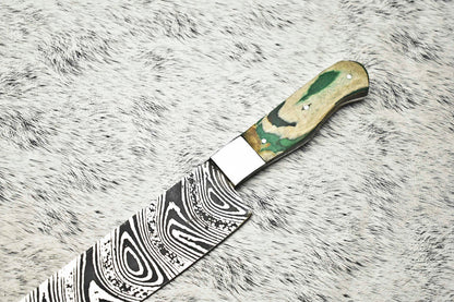 12.0" Handmade Damascus Blade Kitchen Full Tang Chef Knife – 384 Layers, High Carbon Steel