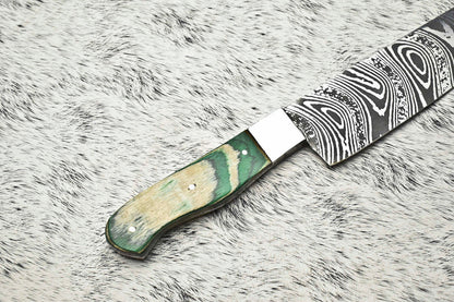 12.0" Handmade Damascus Blade Kitchen Full Tang Chef Knife – 384 Layers, High Carbon Steel
