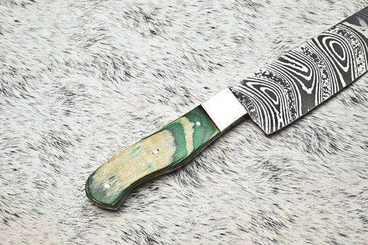 12.0" Handmade Damascus Blade Kitchen Full Tang Chef Knife – 384 Layers, High Carbon Steel