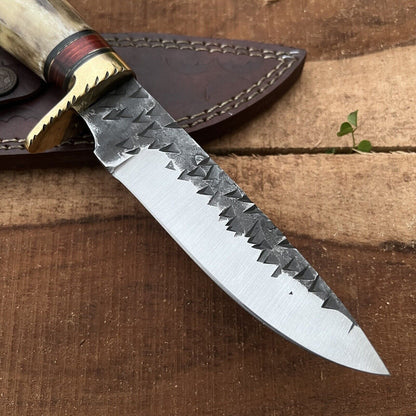 11 Inch Custom Handmade D2 Steel Bowie Knife with Brass Guard and Wood Handle